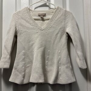 Banana Republic Cream V-Neck Sweater